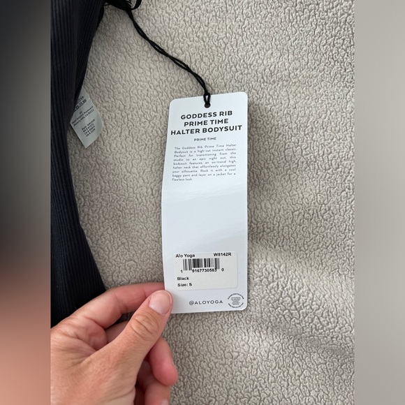 alo yoga goddessrib prime time halter bodysuit - Picture 3 of 7